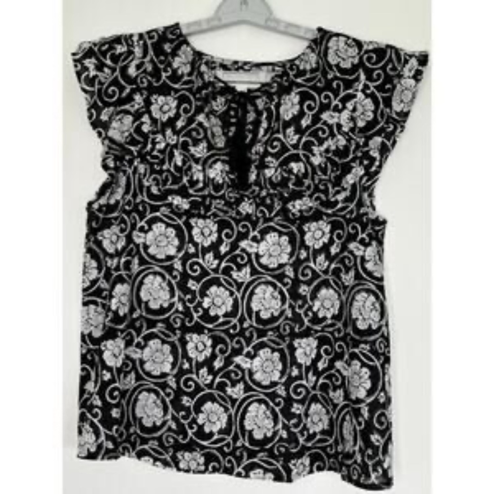 Emerson Fry India Collection Women Size XS Antoinette Flora Top